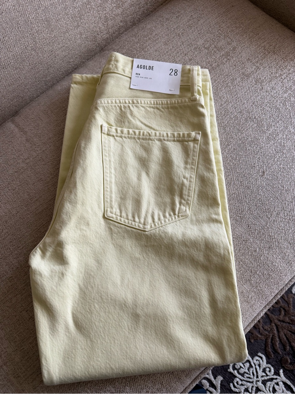 Agolde Light Yellow Flare Jeans